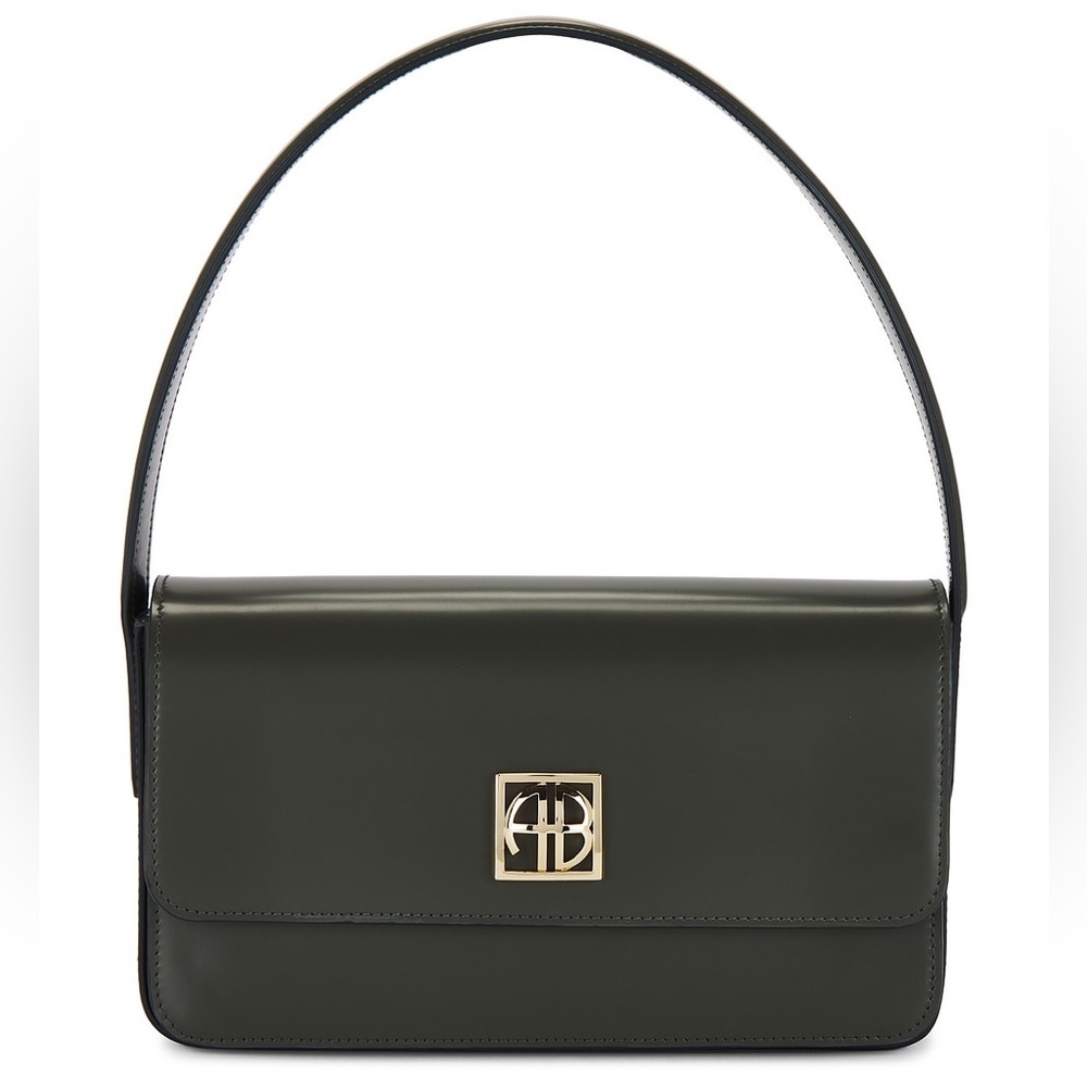 Anine Bing Elly Shoulder Bag in High-shine Dark Gray - NWOT